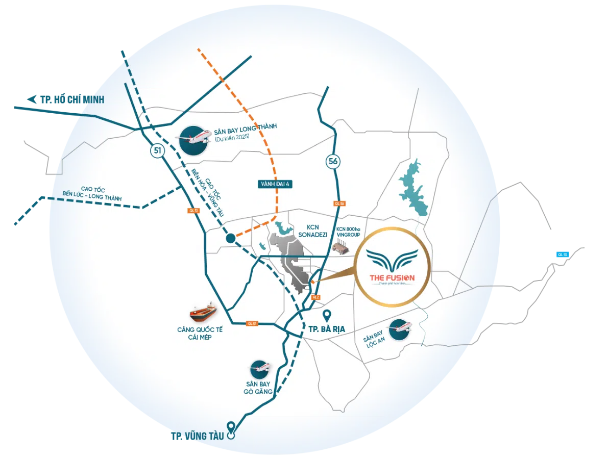 Vị trí Dự án The Fusion Bà Rịa – Vũng Tàu