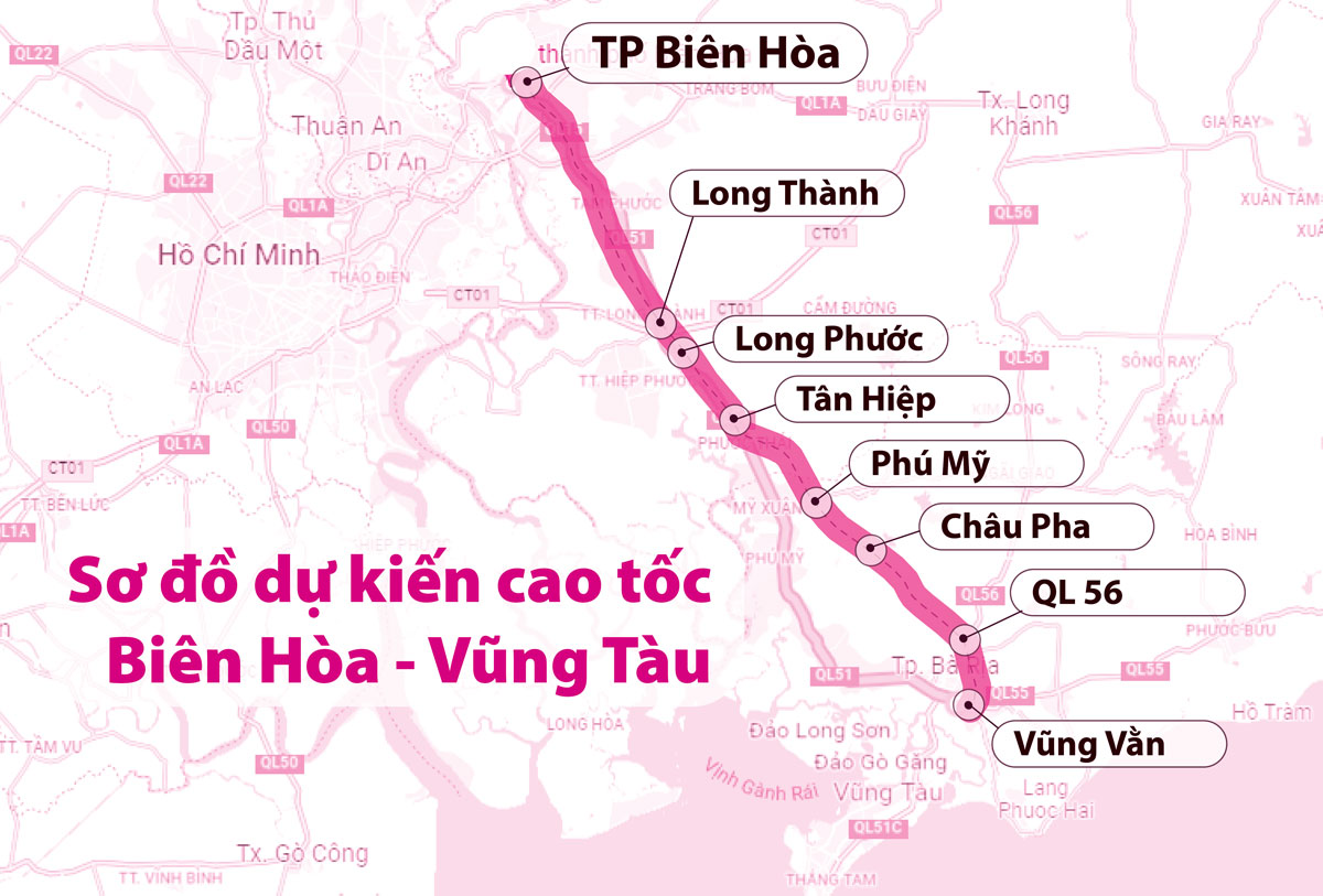 Thông tin mới nhất dự án Đường cao tốc Biên Hòa - Vũng Tàu